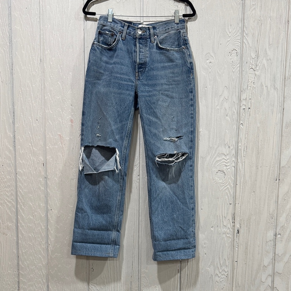 Re/Done Vintage Blue Straight Leg Jeans
